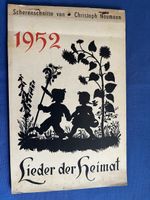 Wandkalender 1952 mit Scherenschnitten von C. Naumann