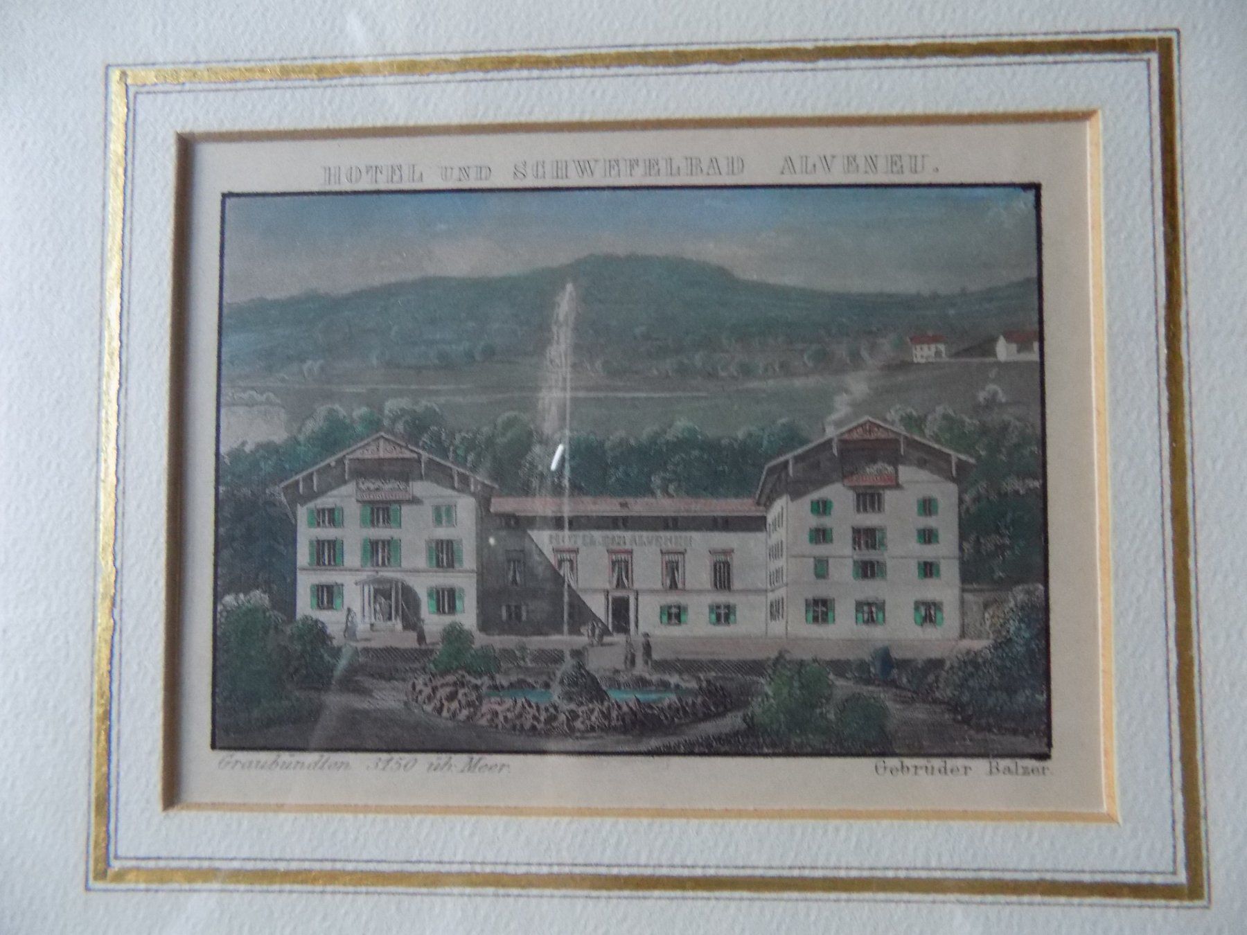 Gravures: Alvaneu Hotel und Schwefelbad – D'occasion à Risch par Antikfee 2