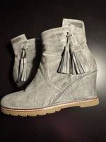Roberto Santi Boots, grau Veloursleder, Grösse 39