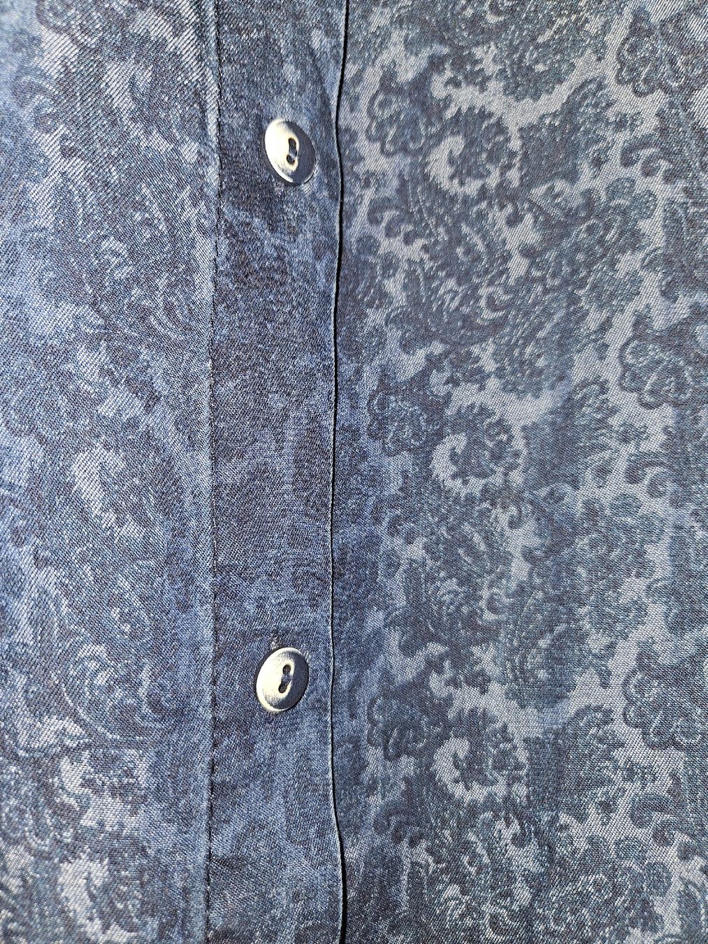 Camicette: Damen Hemdbluse lang blau mit Muster – Usato da Rheineck venduto da Eulalia40 3