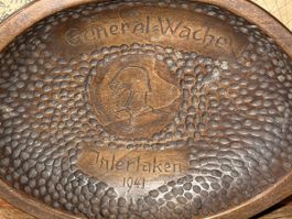 Antike Holzschale General-Wache Interlaken 1941