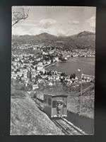 Bahn Lugano Monte S. Salvatore 1957 Briefmarkenwochenstempel