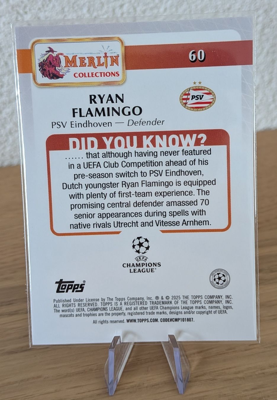 Topps Carte collezionabili: Ryan Flamingo RC PSV - Topps Merlin – Nuovo (secondo la descrizione) da Riddes venduto da marioCro16 1