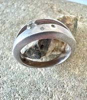 Modernistischer Silberring 925 mit schwebendem Zirkonia G57