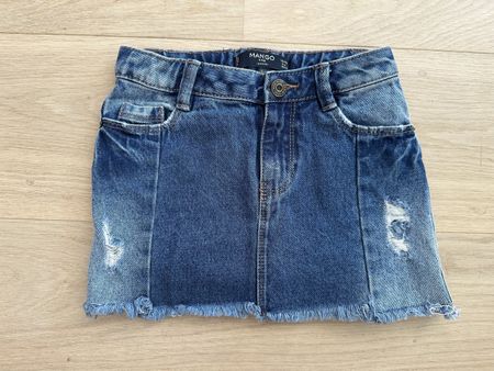 Jupe en jeans bleu Mango fille 4-5 ans 110cm effet déchiré 