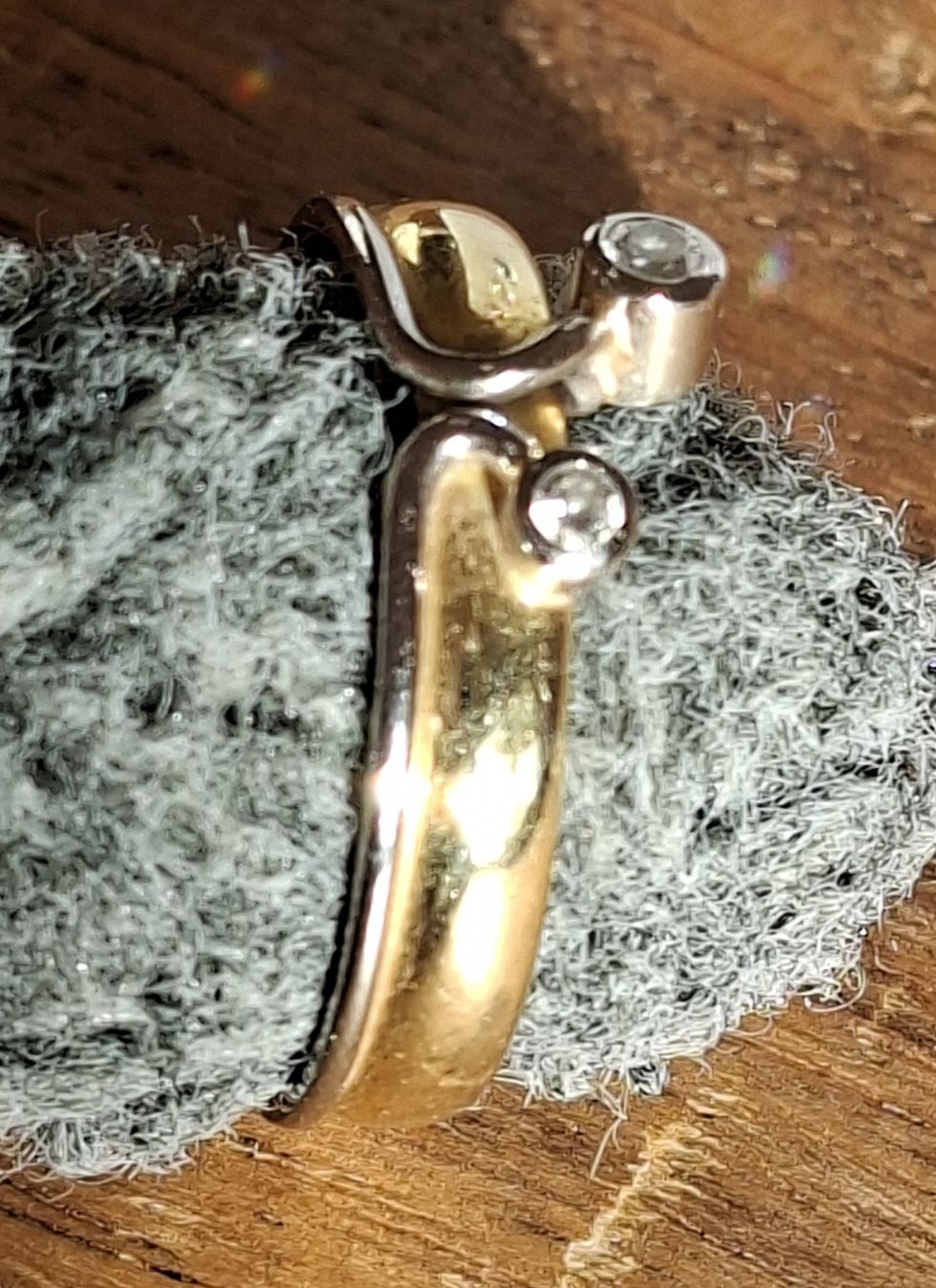 Anelli: Goldring 18 Karat mit 2 Diamanten – Usato da Kriens venduto da Wolly85 1