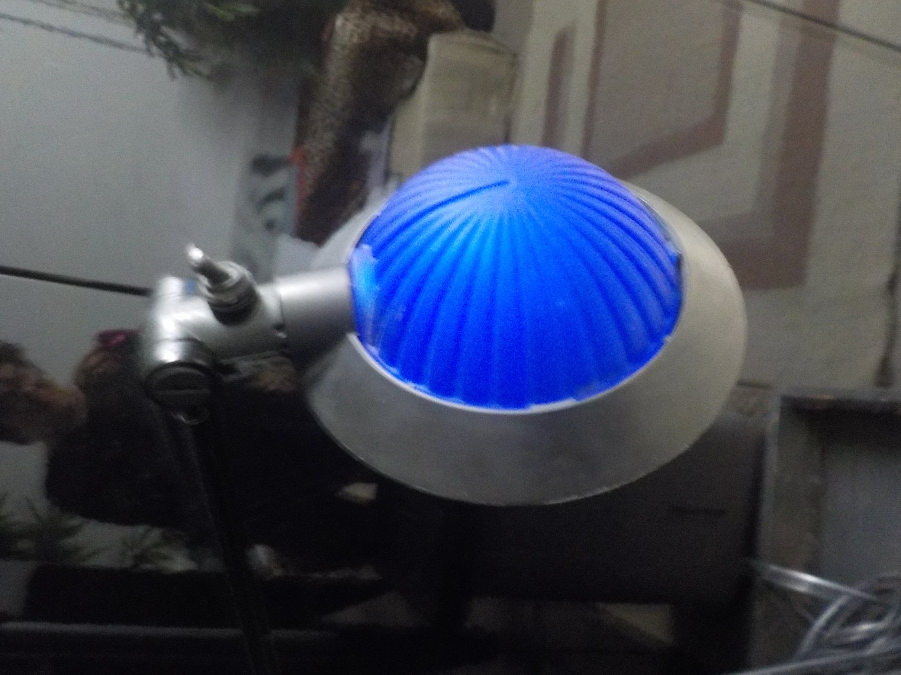 Lampade: Tischlampe mit blauem und/oder grünem Glas – Usato da Muri b. Bern venduto da Silbervenus 1