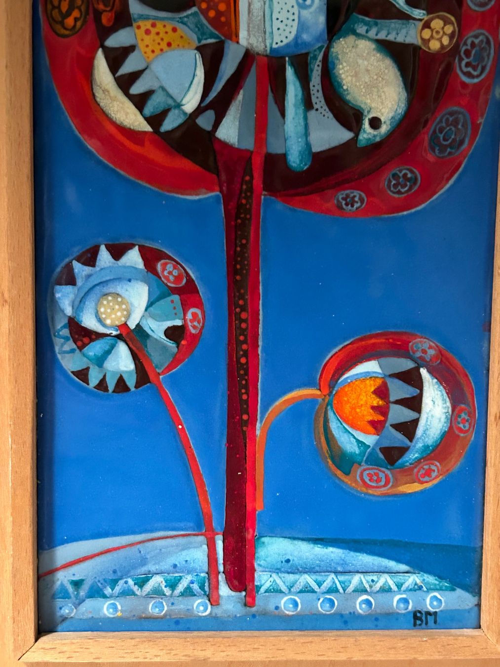 Dipinti: Bild Email abstrakte Blume Designklassiker – Usato da rotkreuz venduto da baudisch 3