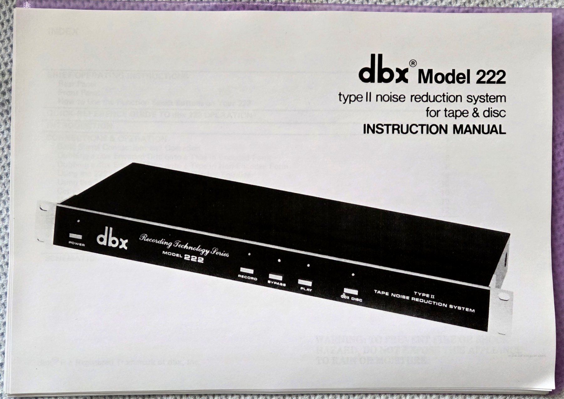 Componenti elettronici: DBX Model 222 - Type II Tape Noise Reduction System - USA – Usato da Reinach BL venduto da solidsenders 3
