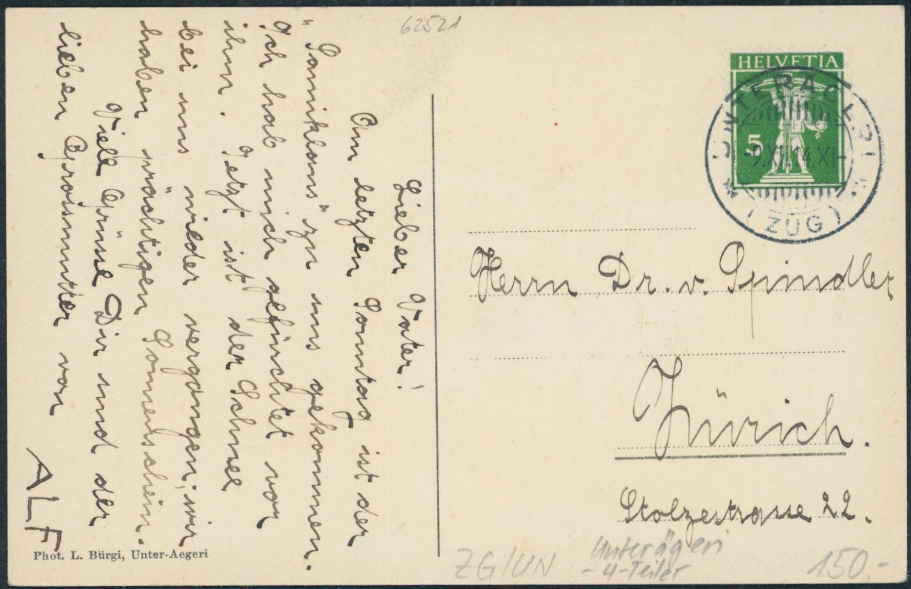 Cartoline postali: ZG Unterägeri – Usato da Schindellegi venduto da stationary 1