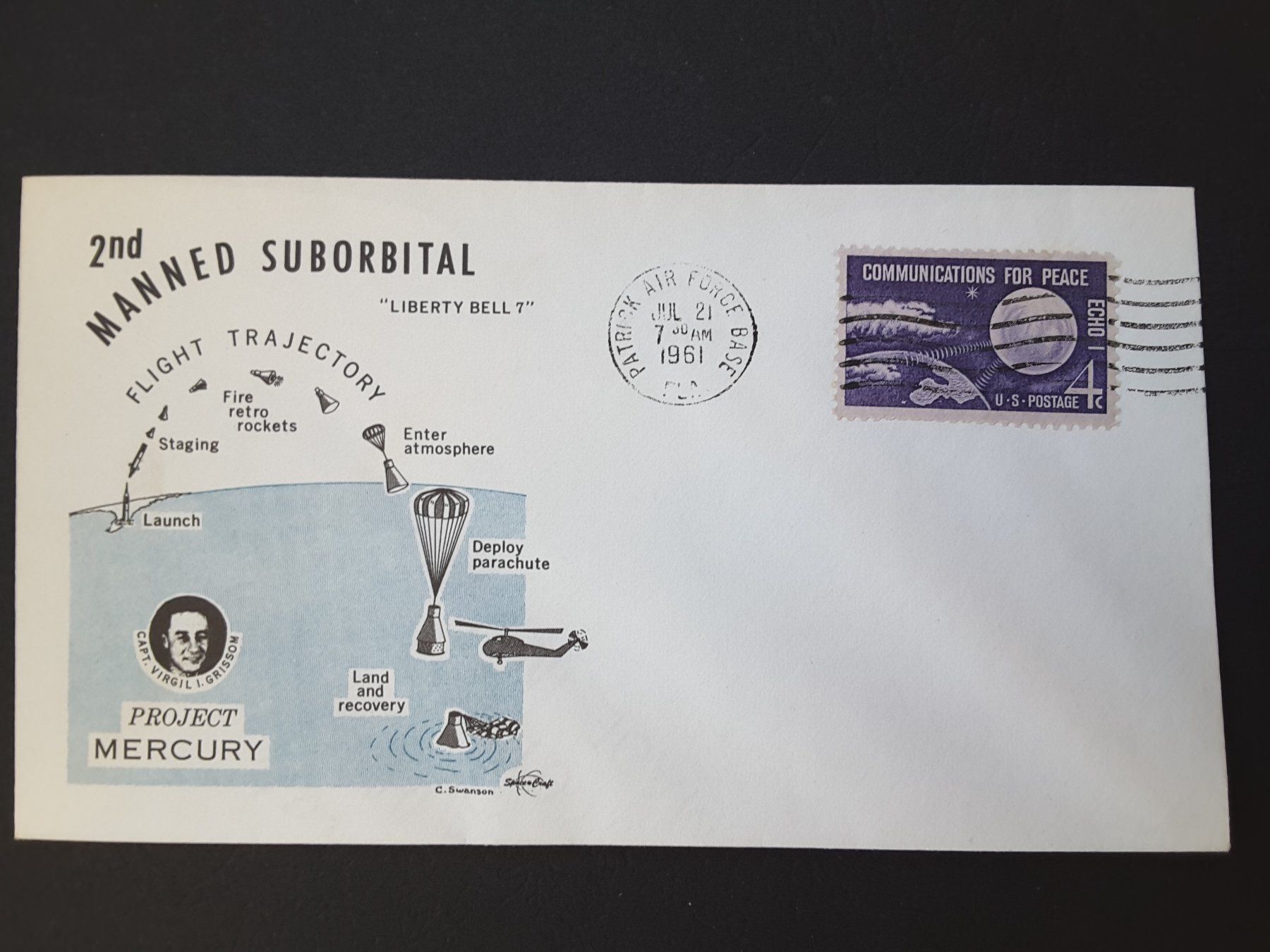 Tutti i francobolli: Raketenpost Project Mercury 7. Juli 1961 – Usato da Reichenburg venduto da Pipo-67