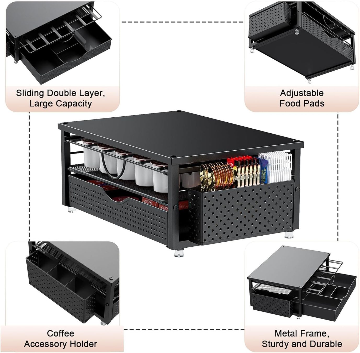 Macchine per caffè & Macchine per espresso: Kaffeekapselhalter Schwarz 2 Etagen Organizer – Nuovo e nell'imballaggio originale da Suhr venduto da SchnapperCH 5