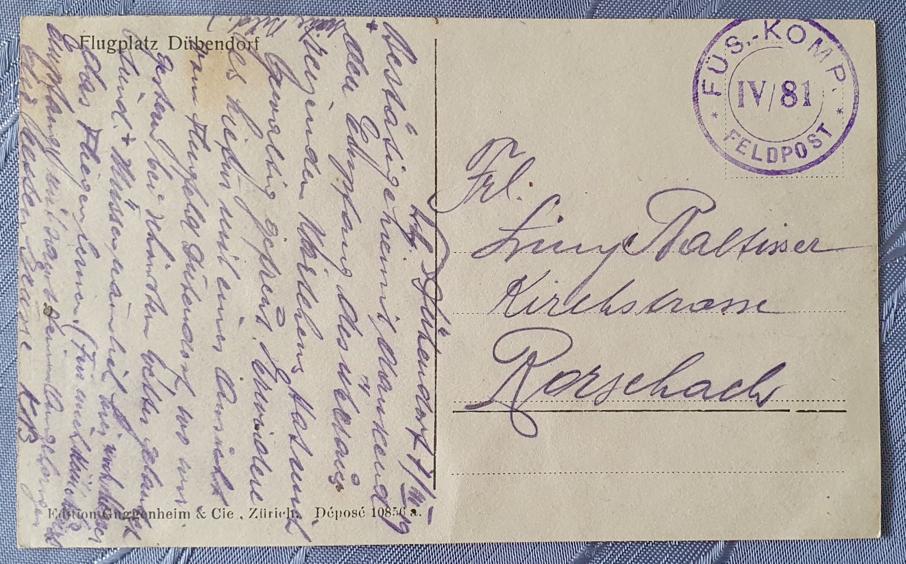 Cartoline postali: Flugplatz Dübendorf 1919 – Usato da Kreuzlingen venduto da Rschweiz1 1