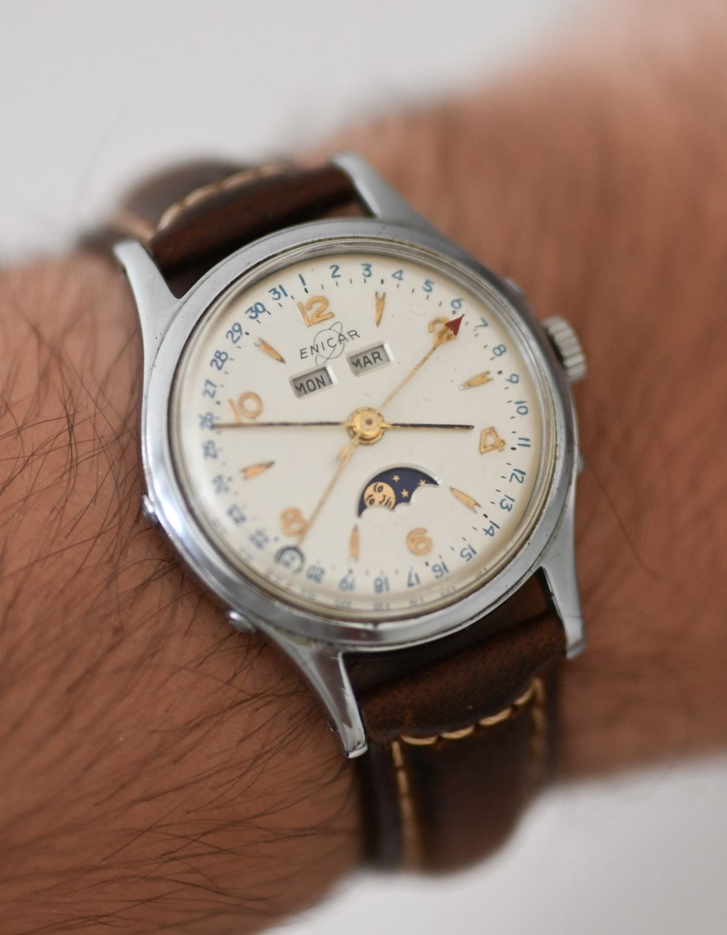 Enicar Orologi: ENICAR Mondphase-Vollkalender Ref. 132 – Usato da Bern venduto da DasSpaghett 2