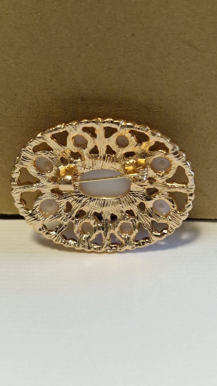 Spille & Fermagli: Elegante Vintage Brosche mit Perlen, Goldfarben, – Nuovo (secondo la descrizione) da Herisau venduto da MoneyisPower.AR 1