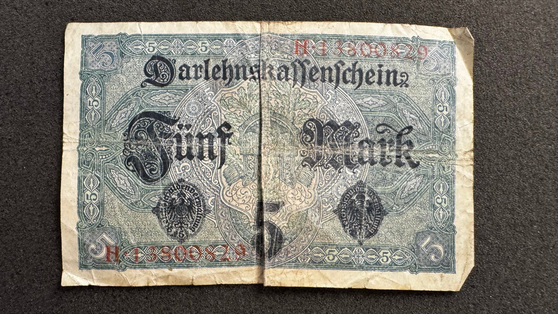 Banknoten: Banknote 5 Mark Deutschland 1917 – Gebraucht aus Reitnau von tb-muenzen 1