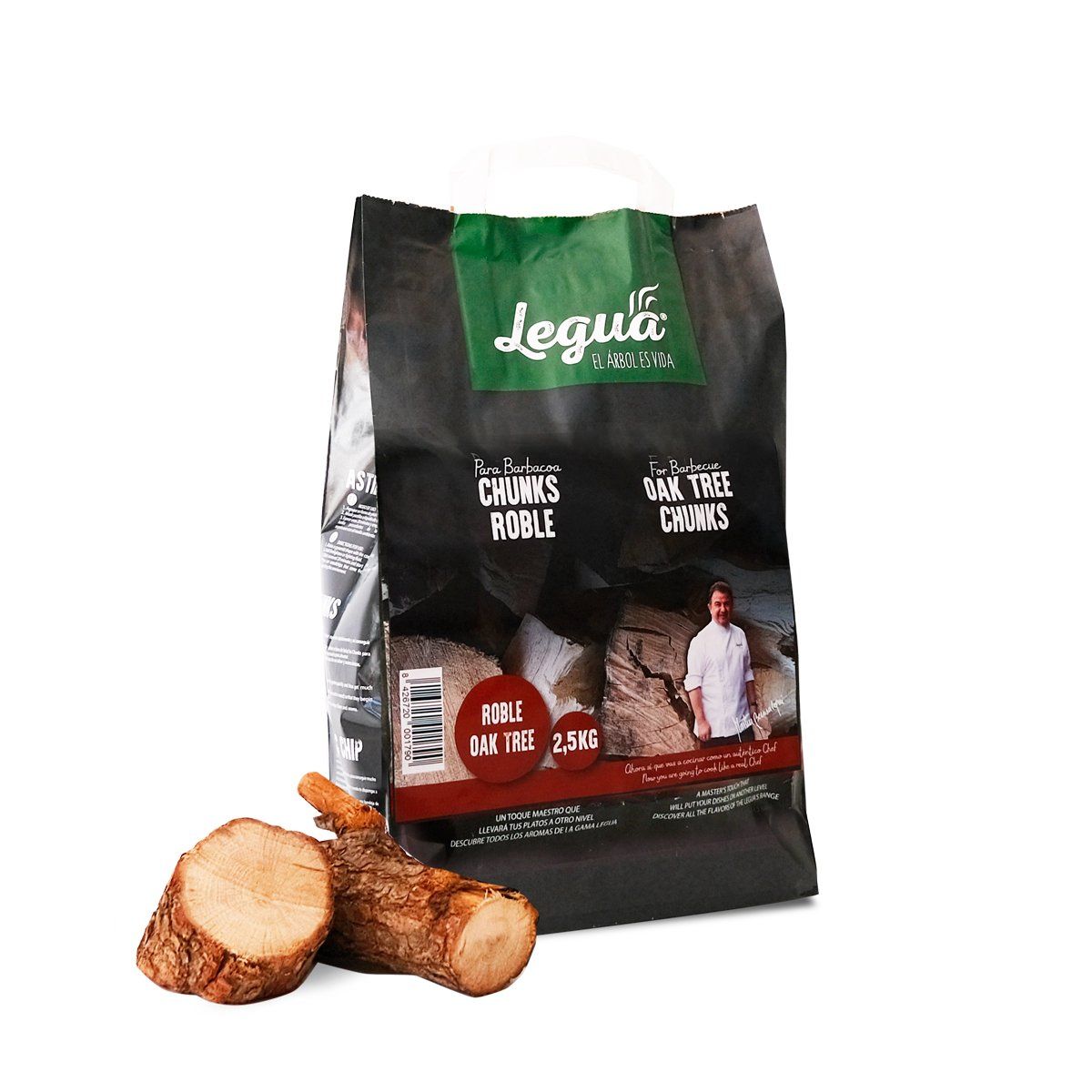 Articoli in legno: Räucherholz Roble Oak Tree Chunks Eiche 2.5kg – Nuovo e nell'imballaggio originale da Wuppenau venduto da patrick-buehler