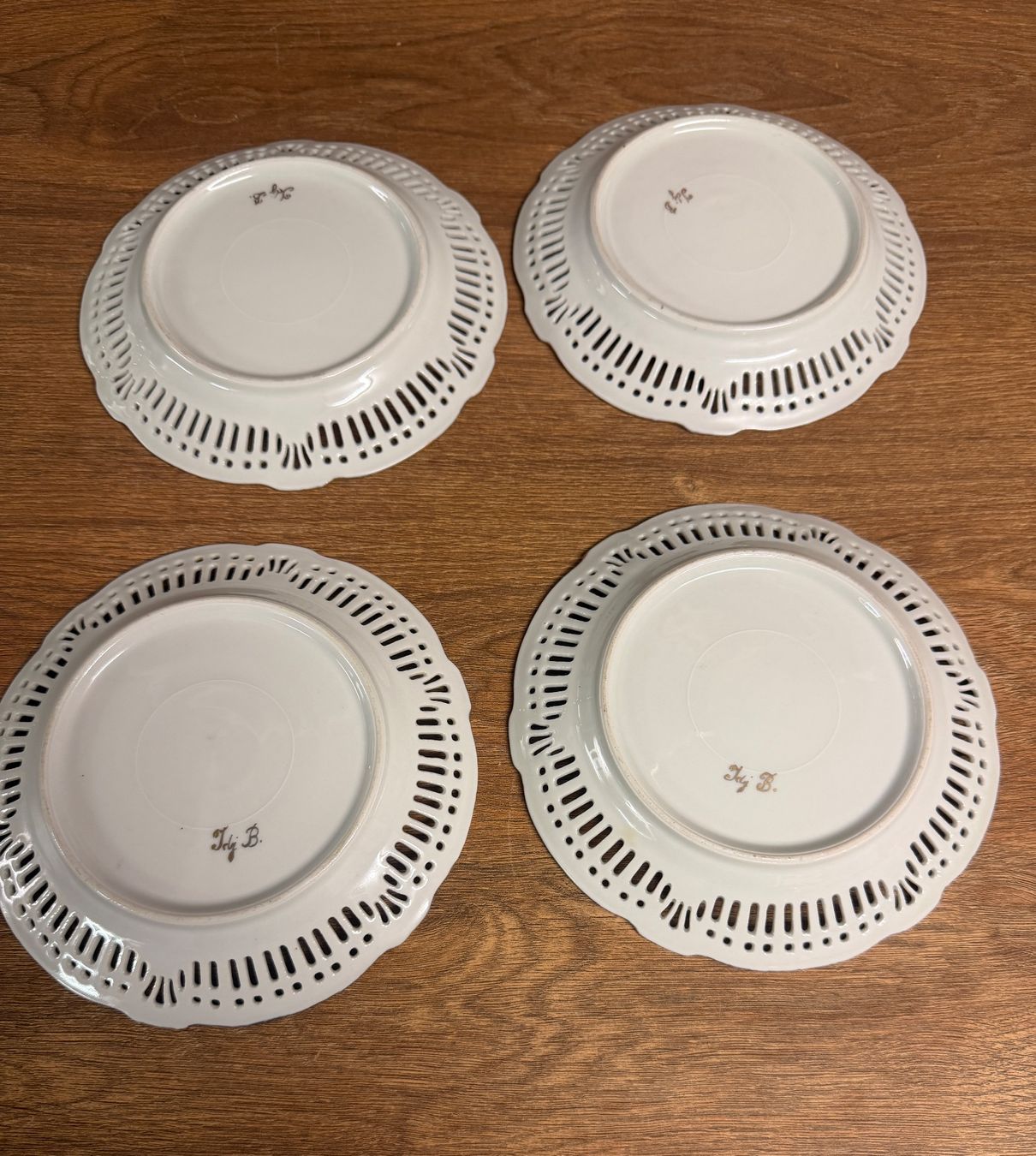 Piatti: Antike Teller, Konfektteller, Dessertteller, 4 Stk. Top! – Usato da Nussbaumen AG venduto da olitech5415 1
