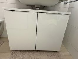 Waschbeckenunterschrank weiss Hochglanz