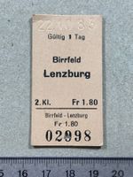 Altes Billett Birrfeld (Ex-Bahnhof), nach Lenzburg, 1983