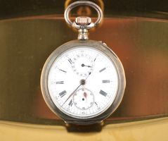 Taschenuhr Chronograph Silber