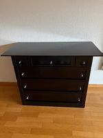 Holzkommode schwarz 107cm hoch, 80cm breit und 50cm tief
