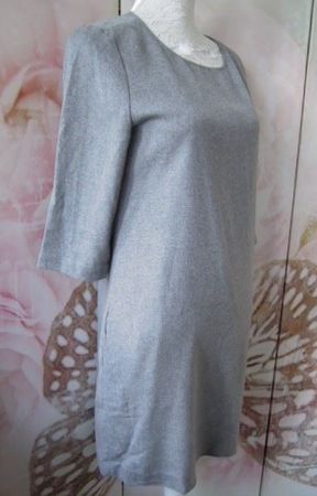 etwa Gr. 38 SOMEONE edles Kleid hellgrau Viskose Wollmix