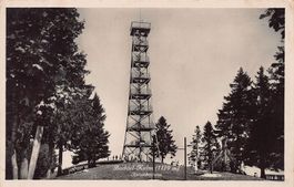 Bachtel-Kulm, Aussichtsturm, belebt, gelaufen 1920