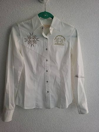 La Martina Bluse weiss Stickerei Grösse S/ 36