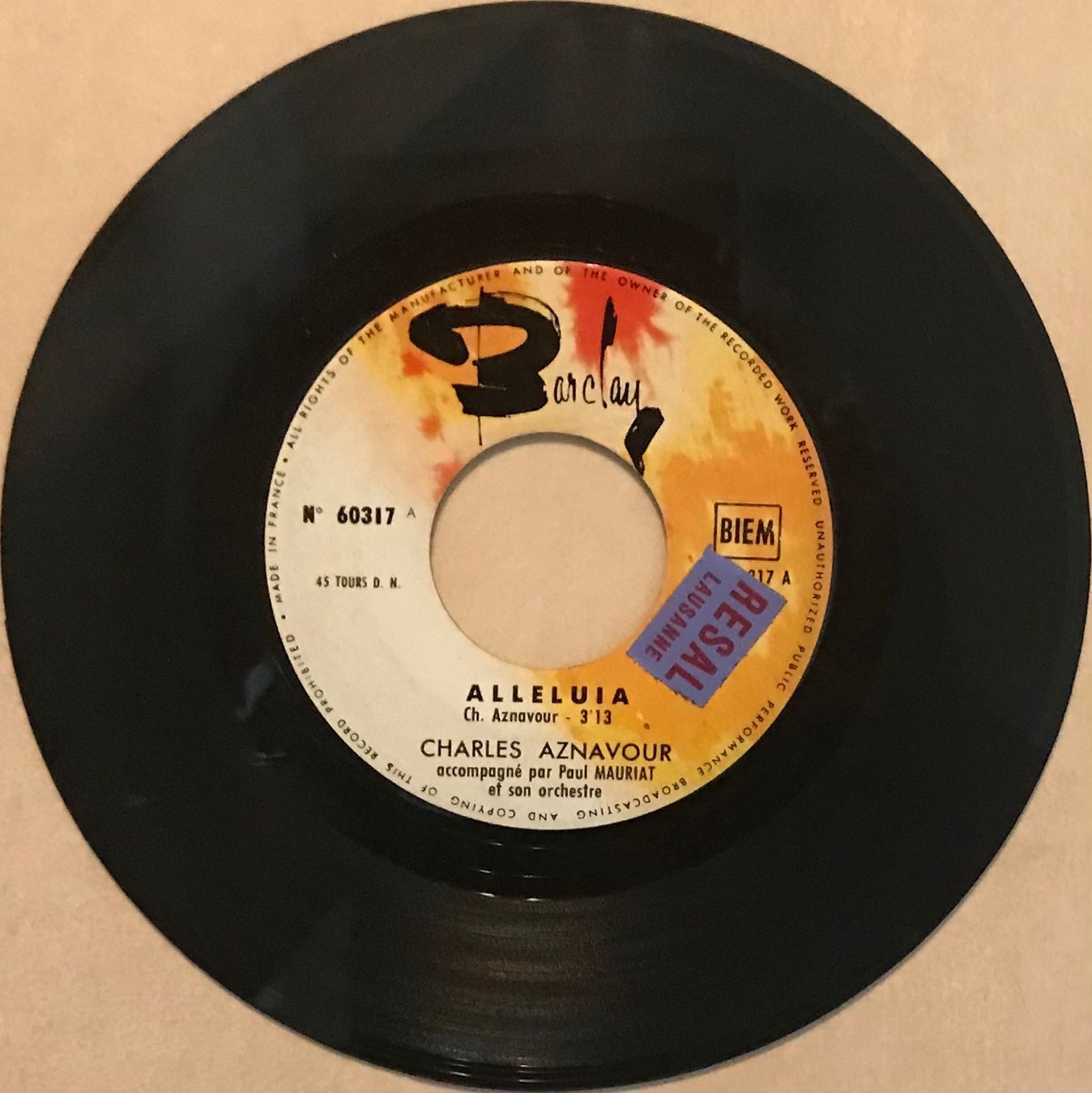 Dischi in vinile: CHARLES AZNAVOUR - ALLELUIA – Usato da Bussigny venduto da vinyl-pas-cher