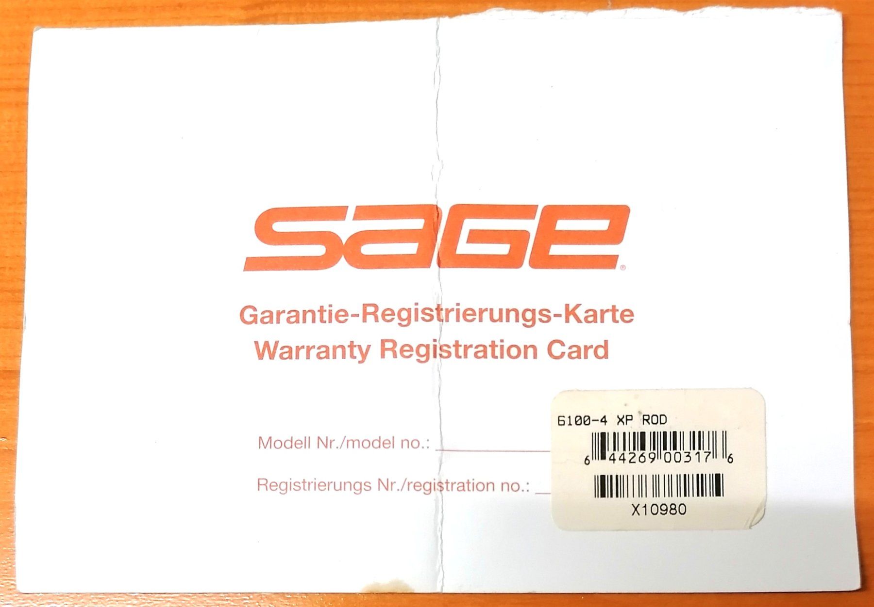 Sage Canne da pesca: SAGE XP 6100-4 10’ 6wt 4-teilig – Usato da Reinach BL venduto da fliegenrolli 4