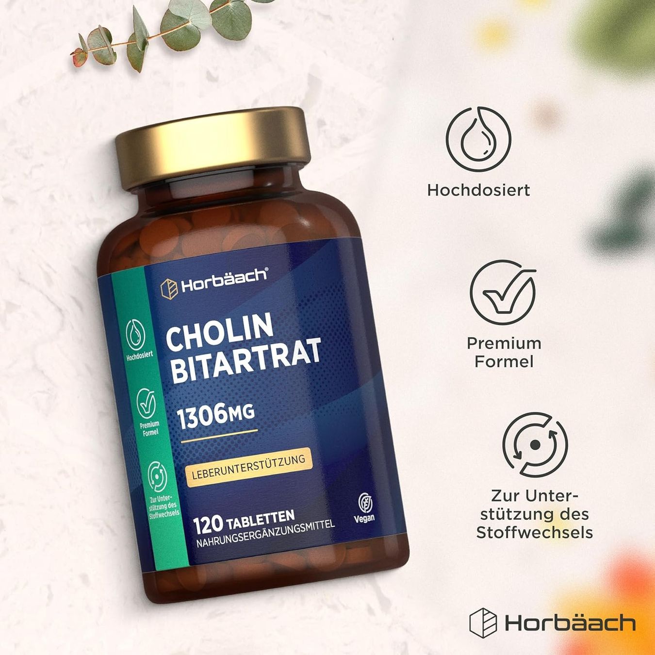 Lebensmittel & Spezialitäten: Cholin 1305 mg Tabletten 120 Stk Vegan – Neu und originalverpackt aus Suhr von SchnapperCH 4