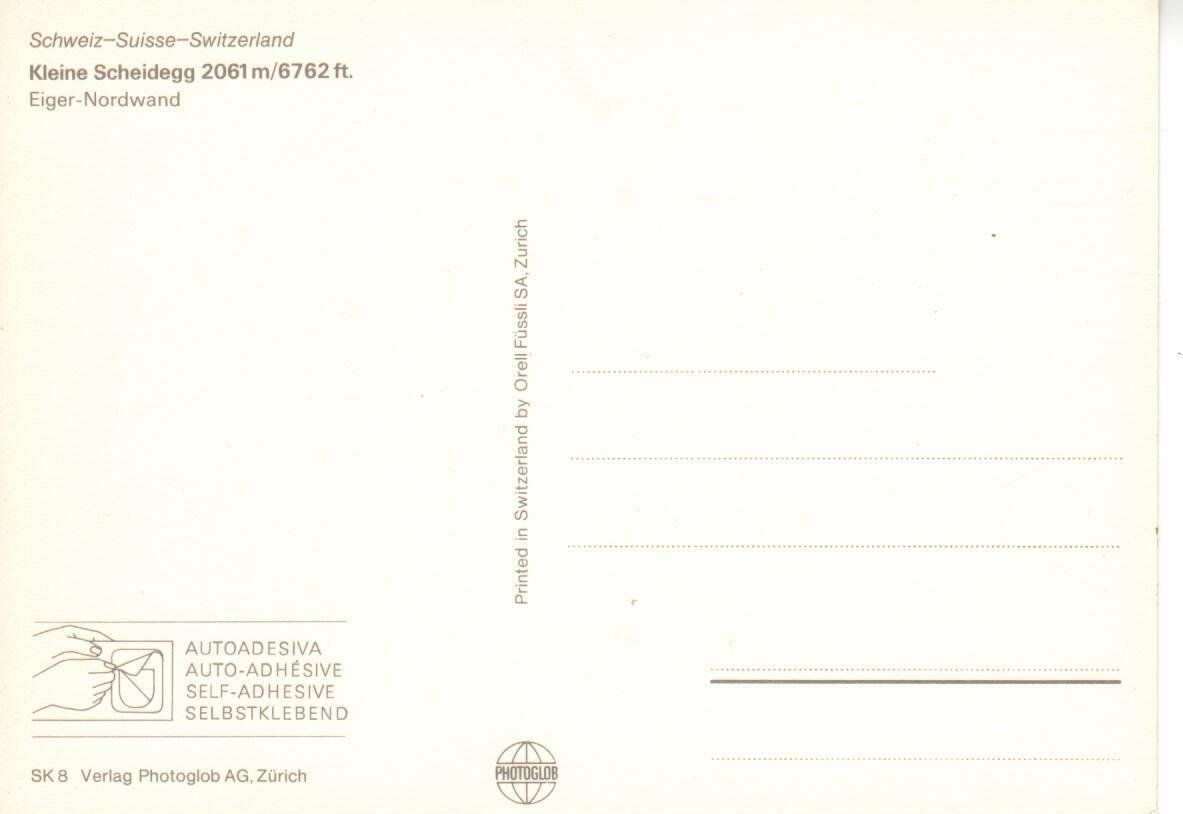 Cartoline postali: kleine Scheidegg - Bern – Usato da Wolhusen venduto da Curver9 1