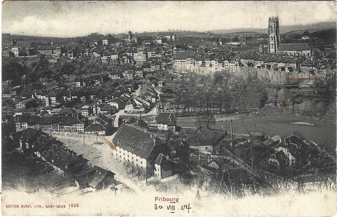 Cartoline postali: Fribourg 1904 Burgy – Usato da Brenles venduto da hello1063