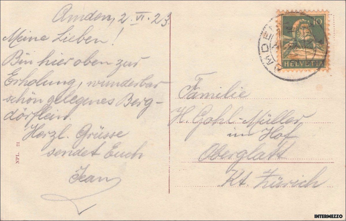 Cartoline postali: Amden SG // 1923 Dorf – Usato da Basel venduto da intermezzo12 1