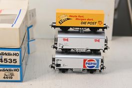 Märklin HO/AC  Waggons 3 Stück Die Post Bell Pepsi mit OVP