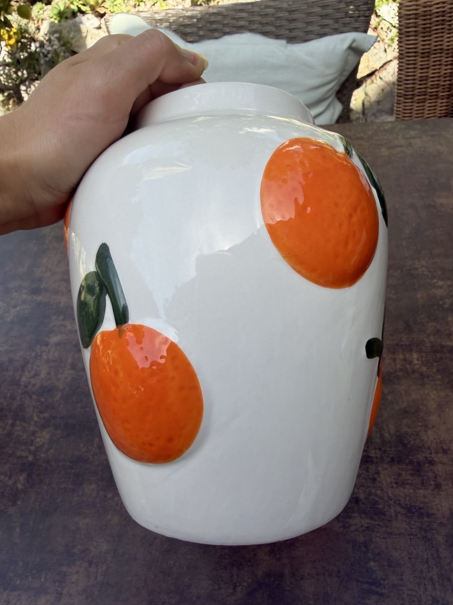 Vasen & Gefässe: Dekorative Orangenvase, 18cm gross – Gebraucht aus Pfäffikon ZH von lenaviktoria 2