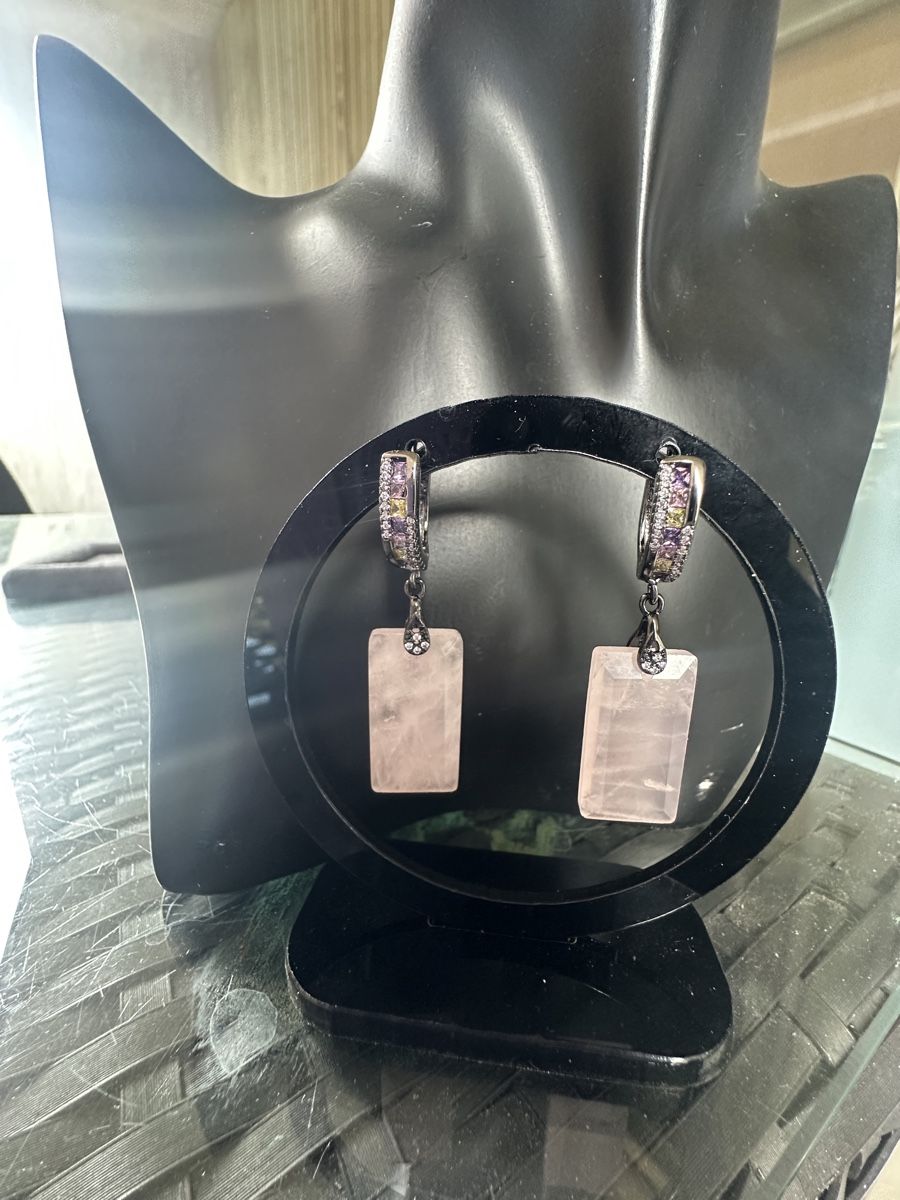 Orecchini pendenti & Orecchini a lobo: Elegante Ohrringe mit Rosenquarz – Nuovo e nell'imballaggio originale da Kriens venduto da Hortensie6 2
