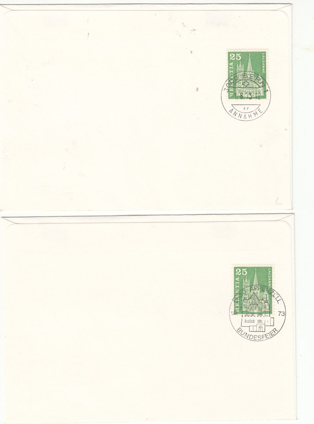 Alle Briefmarken: Eingeschriebene Briefe Baudenkmäler 1973 – Gebraucht aus Herrliberg von Lfrifda 1
