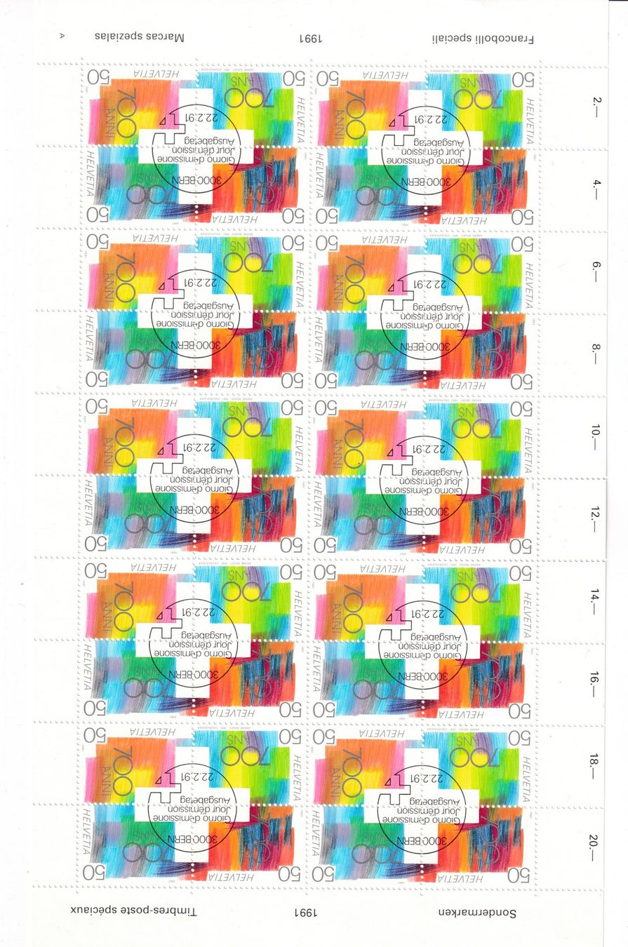Alle Briefmarken: Sonderblock 1991 gestempelt – Neu (gemäss Beschreibung) aus Neuchâtel von karlpierrino