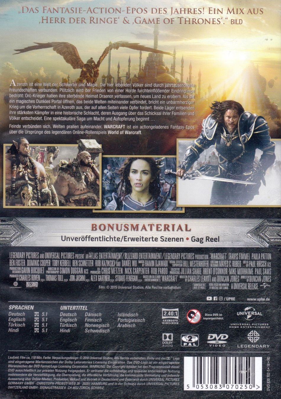 Tutti i DVDs: DVD: Warcraft - The Beginning – Usato da Tägerig venduto da fil_f8k6 1