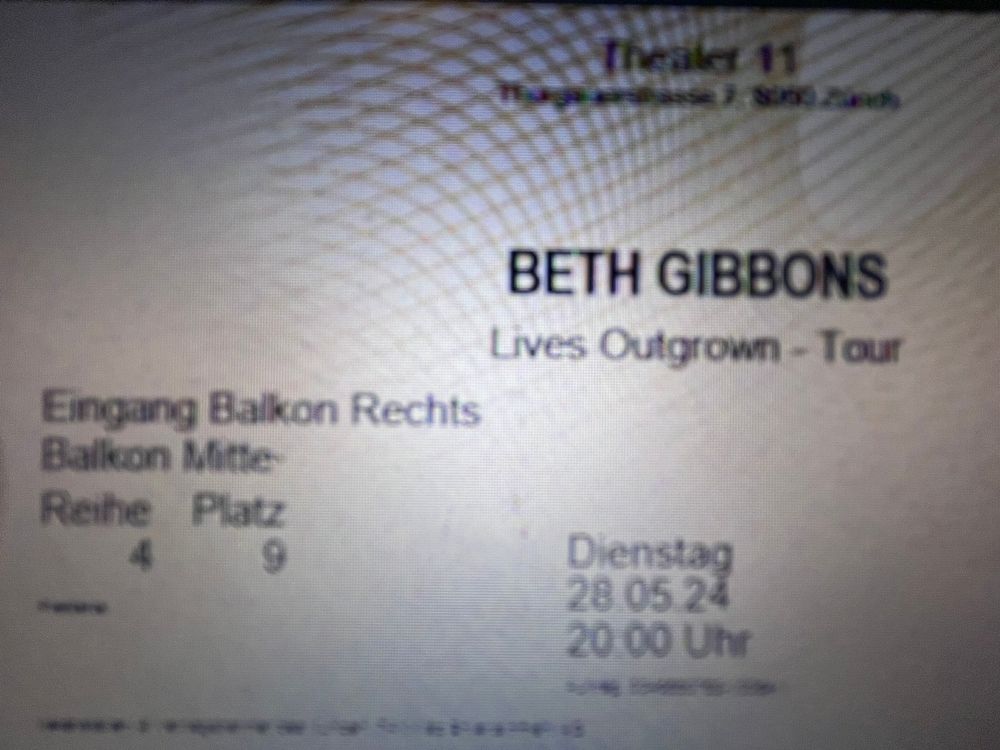 Tickets Beth Gibbons am 28. Mai 2024 in Zürich Kaufen