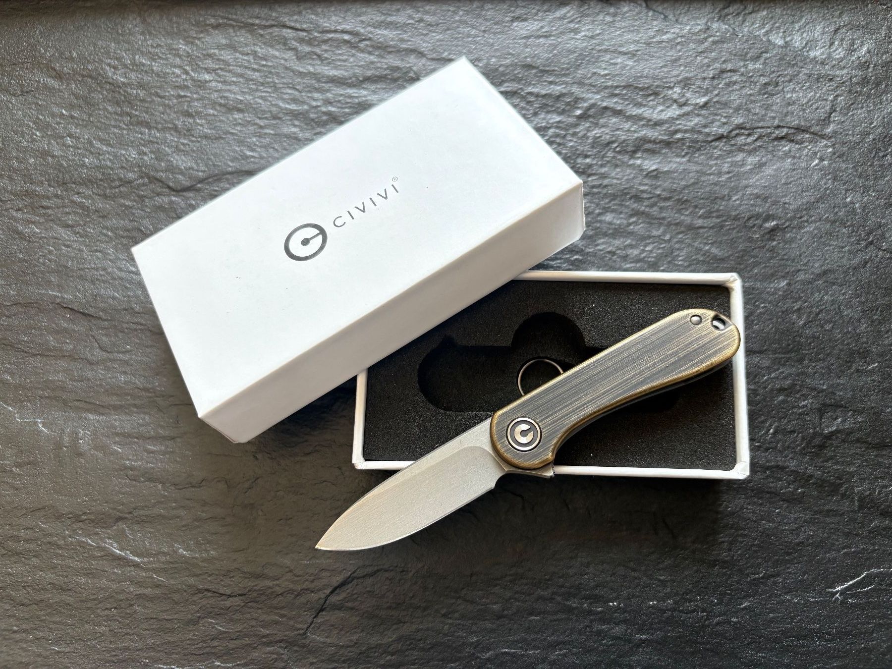 Couteaux de poche: Civivi Mini Elementum Copper & Brass Set D2 mit OVP – Neuf avec emballage d'origine à Männedorf par Rarin67 7