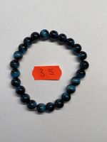 1 Stück / Blaue Tigerauge Perlen Armband, Naturstein.