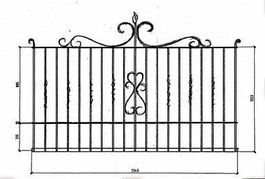 Spez. Fenstergitter verzinkt, Schwarz, 2.31 m x 1.30 m