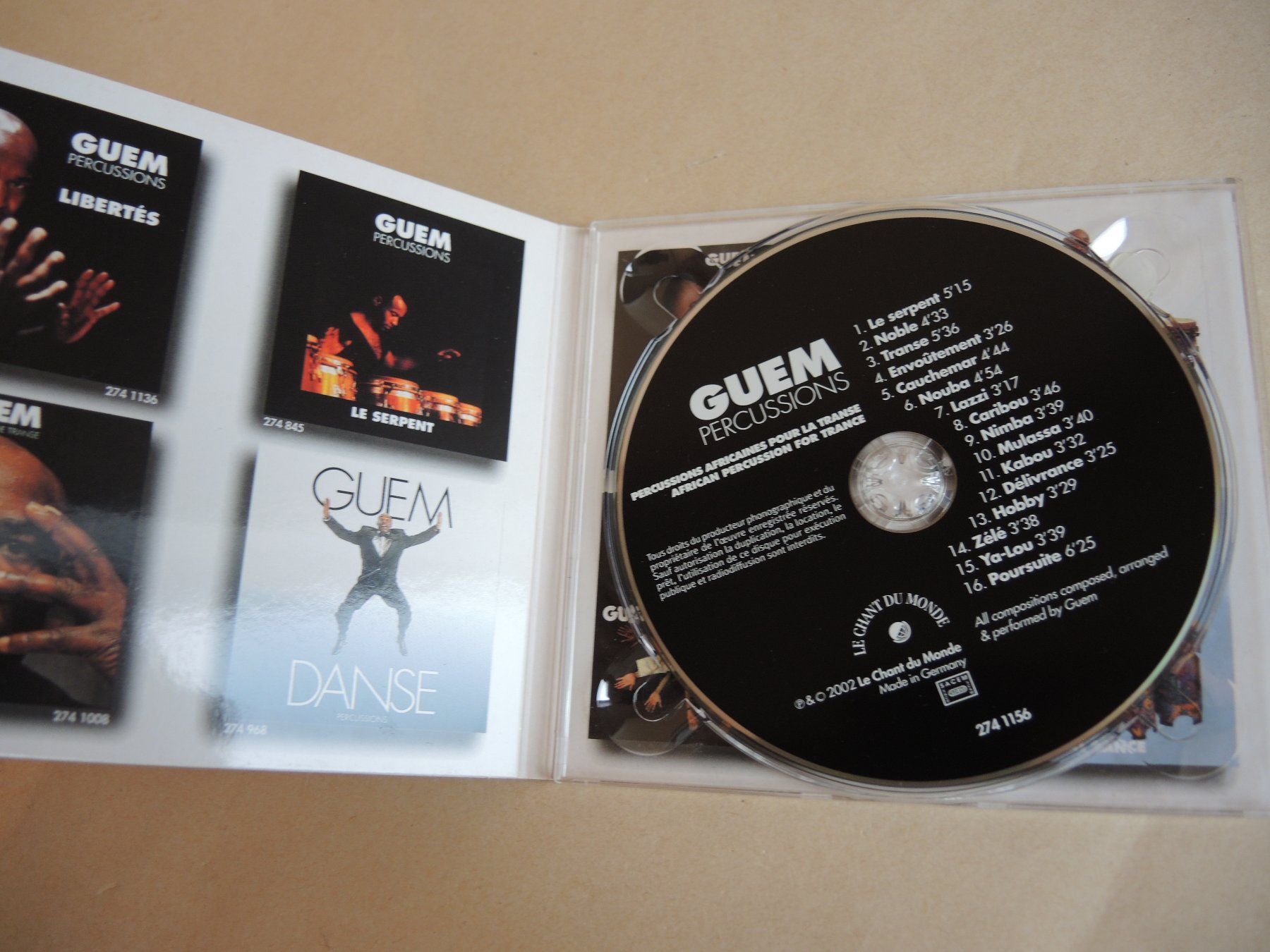 CD: CD - GUEM  Percussions Africaines pour la Transe - Afrika P. – Usato da Rorschach venduto da maeck8 1
