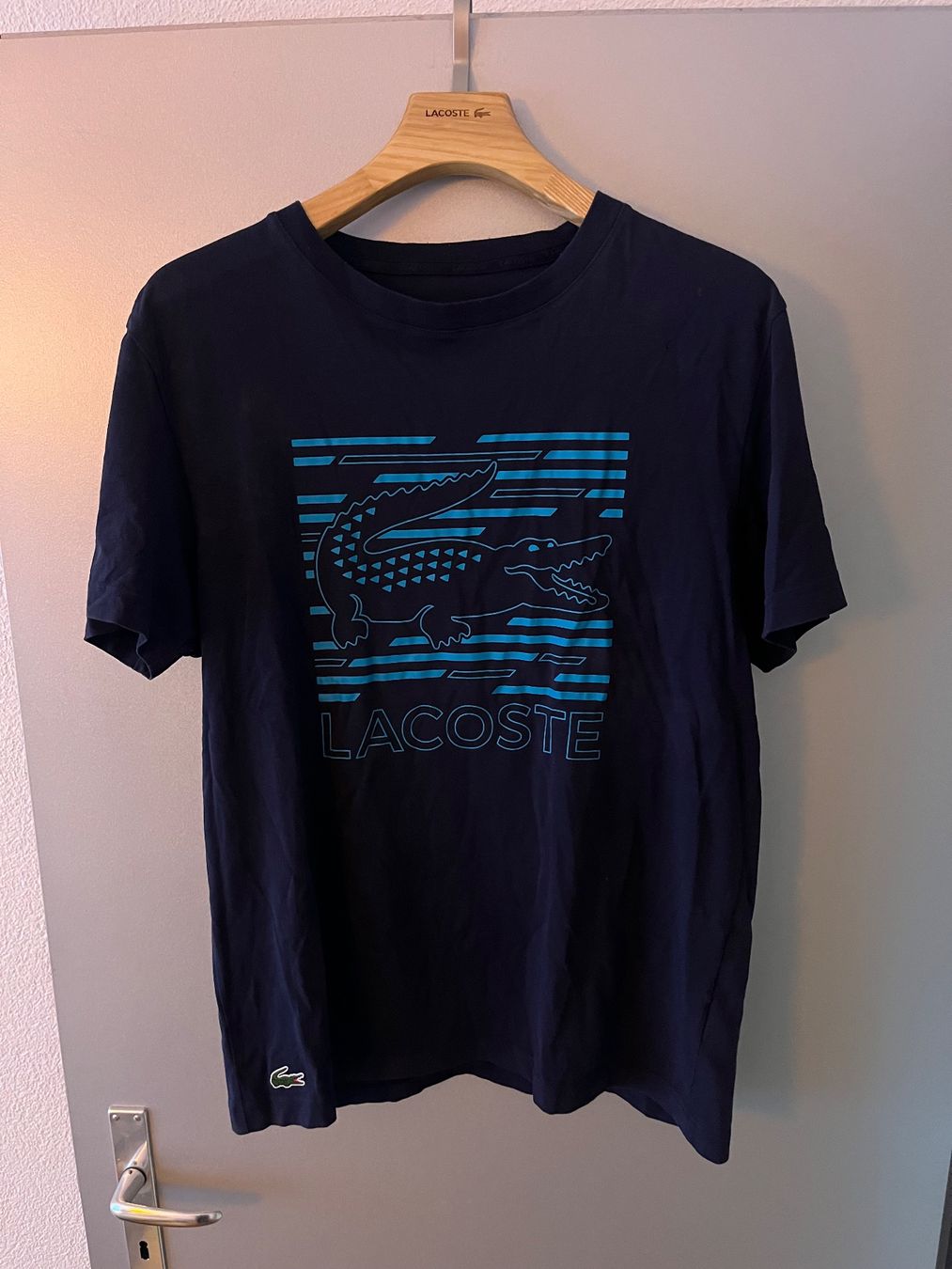 Lacoste T-shirt: Lacoste T-Shirt Blau – Usato da Bern venduto da leokislig