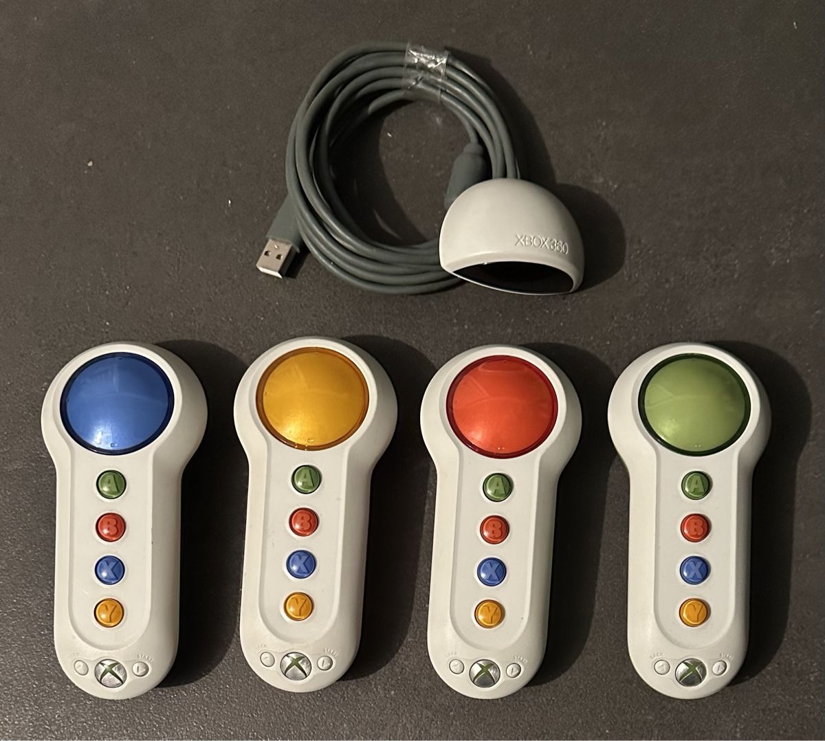 Microsoft Controller: 4 Xbox 360 Buzzer Big Button Controller + Empfänger – Gebraucht aus Kestenholz von Mad18