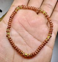 Elastisches Goldfluss-Armband – Scheibenperlen ca. 4 mm
