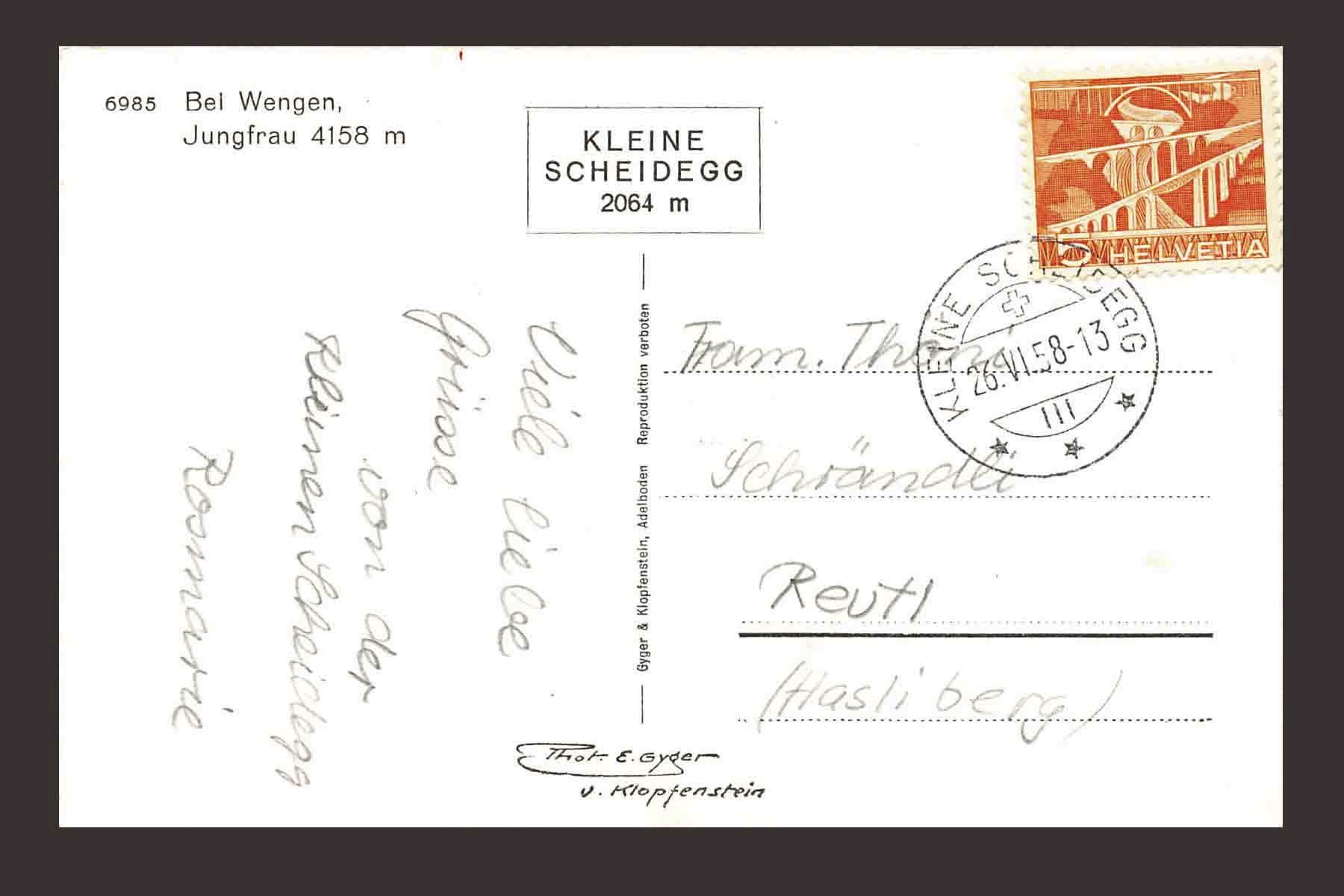 Cartoline postali: AK Bei Wengen Jungfrau – Usato da Goldau venduto da artelier1 1